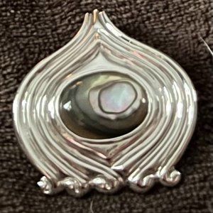 Sterling Silver Pendant (or Pin) and Abalone  - never worn